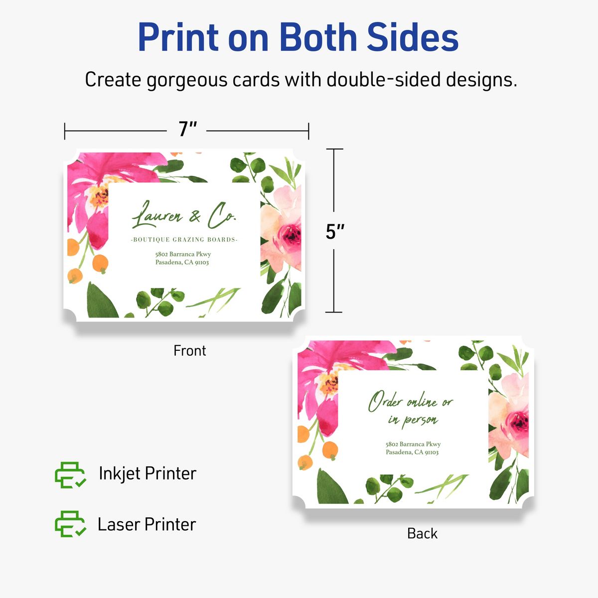 Avery Matte White Invitation Cards, 5" x 7" Rectangle Scalloped Edge - thumbnail 6