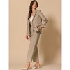 INSPIRE CHIC Women's 2 Piece Long Sleeve Notched Lapel with Pockets Dressy Business Blazer Pant Suits - 2 of 4