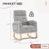 Glider Chairs,Modern Rocking Chair,Rocking Glider Chair for Nursery,Wingback Accent Rocker Chair Upholstered Tall Back Arm Chair w/Side Pockets - 3 of 4