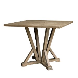 NicBex 45 Inch Farmhouse Wood Square Counter Dining Table for 4 Person,Living Meeting Room,Small Space,Brown - 1 of 4