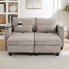 KWPZQEB 3-in-1 Sleeper Sofa Bed,  Convertible Sleeper Sofa Chair with USB Ports & Cup Holders, Corduroy Sofa Bed W/Phone Holder for Living Room - 3 of 4