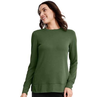 Jockey Women's French Terry Sweatshirt L Cactus Pine : Target