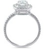 Pompeii3 1 1/3 Ct Cushion Halo Diamond Pave Engagement Ring 14k White Gold - 3 of 4