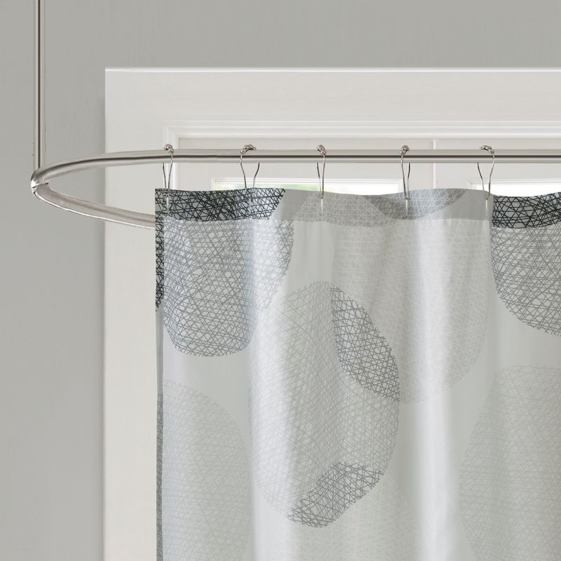 Cabrillo Geometric Print Microfiber Shower Curtain - Gray, 3 of 5