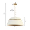 LNC Vibuhutoiys 4 -Lights 23.4" Modern Medium Luxury Drum Chandelier, White and Antique Gold - 3 of 4