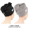American Soft Linen 100% Cotton Hair Drying Towels for Women, 2 Pack Turkish Hair Towel Wrap, Head Towel Cap with Button, Hair Turban Towel - 2 of 4
