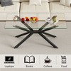 Sapphtopaz 39.37" Rectangular Coffee Tables for Living Room Tempered Glass Coffee Table with Metal Legs Modern Coffee Bar for Office,Apartment - 2 of 4