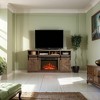 Hotraffy Modern Farmhouse TV Media Stand,with 23in  Fireplace Insert - 2 of 4