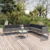 vidaXL Garden Lounge Set Patio Sectional Sofa Couch Outdoor Poly Rattan Grey - 2 of 4