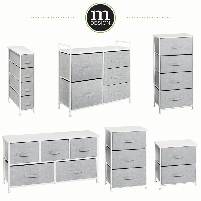 mDesign Narrow Dresser Storage Tower Stand with 4 Fabric Drawers,, 5 of 11