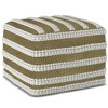Jericho Square Woven PET Polyester Pouf Natural/White - WyndenHall: Indoor/Outdoor, Footstool, No Assembly Required - 2 of 4