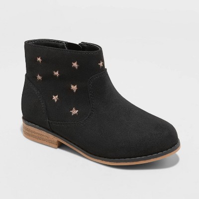 Image of Toddler Girls' Jasmine Booties - Cat & Jack™ Black 6T
