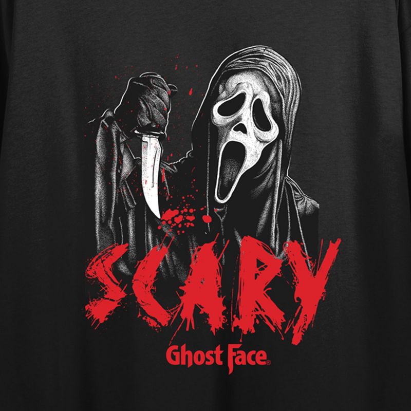 Ghostface Scary Women's Black Crop T-Shirt, 2 of 3