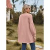 Clearlove Long Sleeve Coat Women's Cardigan Jacket Knitted Solid Color Open Stitch Loose Fit Mid-length Soft Casual Perfect for Spring Fall - 3 of 4