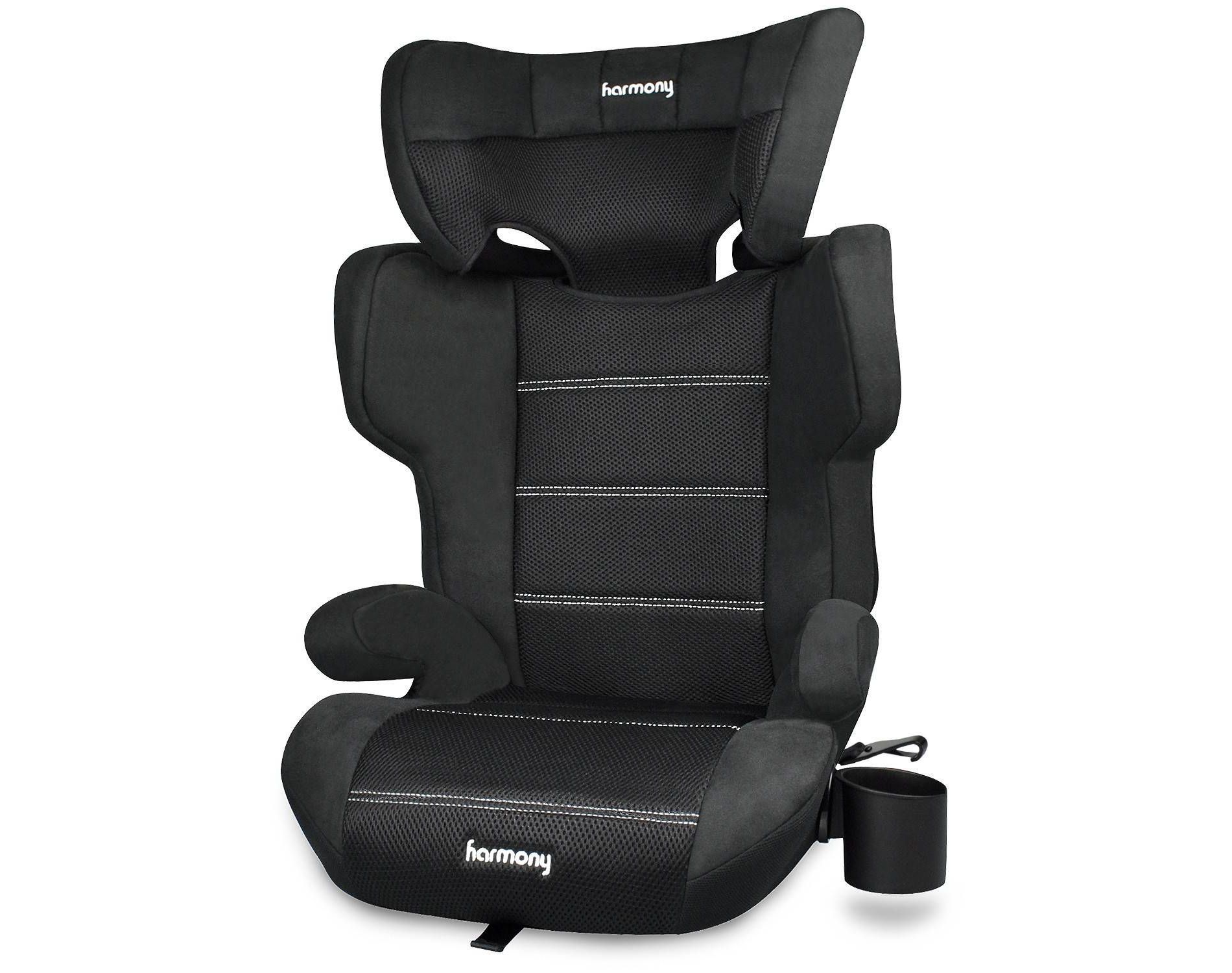 Harmony Dreamtime Elite High Back Booster Car Seat with Latch – Black: Fits 3 Across, LATCH Compatible, Machine Washable, Forward Facing Chair