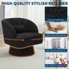 Swivel Barrel Accent Chair, 360° Teddy Fabric Upholstered Armchair with Striped Backrest & Plush Padding, Comfy Round Lounge Chair - 4 of 4