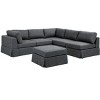 TiramisuBest 6-Piece Reversible Modular Sectional Sofa, Slipcovered Gray Couch with Removable Cushions, French Country Style for Living Room - 3 of 4