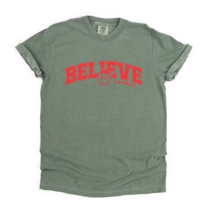 S.W.Smiley Varsity Believe - Womens Garment Dyed Tee - 1 of 3