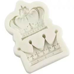 O'Creme Double Crown Silicone Fondant Mold - 1.5" x 1.25" - White