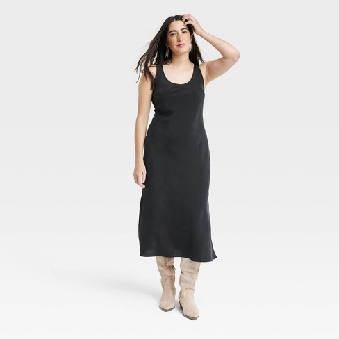 Women's Midi Slip Dress - Universal Thread™ Black Xl : Target