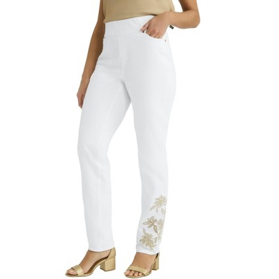Jessica London Women's Plus Size Comfort Waist Stretch Denim Straight Leg Jean