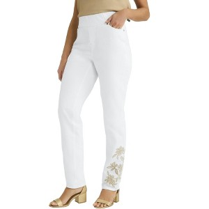 Jessica London Women's Plus Size Comfort Waist Stretch Denim Straight Leg Jean - 1 of 4