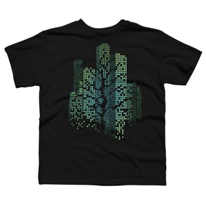 Boy's Design By Humans City Lights and Tree By alnavasord T-Shirt - 1 of 2