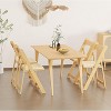 VINGLI Wooden Folding Chairs with Cushion, Portable Seating for Banquet, Party, Dinning, Wedding, 4 Pack, Natural - 2 of 4