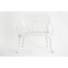 Vynxaria White Patio Bench - 33.80'' W x 22.40'' D x 34.60'' H - 3 of 4