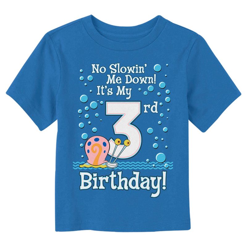 Toddler's SpongeBob SquarePants Gary No Slowin' Me Down It's my 3rd Birthday T-Shirt, 1 of 4