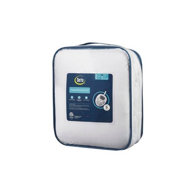 Twin White Plush Heated Mattress Pad