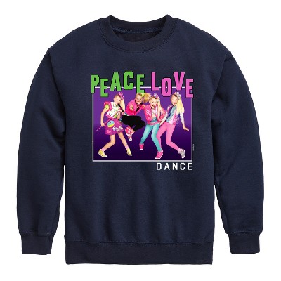 JoJo Siwa Peace Love Dance Graphic Long Sleeve Fleece Sweatshirt - Navy - 5T