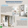 72" Tall Farmhouse Bookcase with Barn Door, Antique White ¨C Wooden Bookshelf with Storage Cabinet and Drawer, - 4 of 4