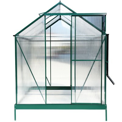 NicBex 6.3'*6.2'*7' Durable Polycarbonate Greenhouse Walk-in Greenhouse Kit with Rain Gutter, Ventilation for Backyard, Lawn, Green