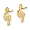 Black Bow Jewelry Kids Diamond-cut Treble Clef Post Earrings in 14k Yellow Gold - 2 of 4