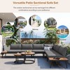 YOOCOZZ 6-Piece Iron Patio Seating Set with Sectional Sofa and Round Nesting Coffee Tables - 3 of 4