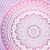 HomeRoots 92" X 84" Pink And White Mandala Cotton Hanging Tapestry - 4 of 4