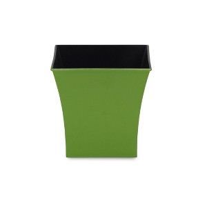 HomeRoots 7" Lime Green Recycled Plastic Indoor Outdoor Square Pot Planter - 1 of 3