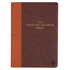 The Spiritual Growth Bible, Study Bible, NLT - New Living Translation Holy Bible, Faux Leather, Chocolate Brown/Ginger - (Leather Bound) - 1 of 1