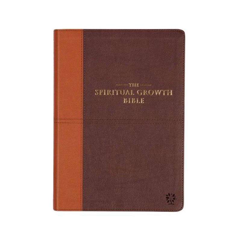 The Spiritual Growth Bible, Study Bible, NLT - New Living Translation Holy Bible, Faux Leather, Chocolate Brown/Ginger - (Leather Bound), 1 of 2