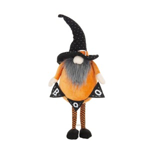FURNIinspire Decorative Objects Holiday Decorations, Fabric Standing Orange Gnome With Big Nose, Wizard Hat For Party, Orange, 4.3"*6.3"*16" - 1 of 4