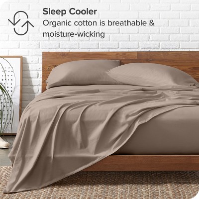 Twin Taupe Organic Cotton Jersey Deep Pocket Sheet Set