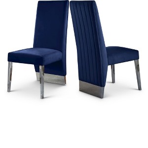 Meridian Furniture,Porsha Velvet Dining Chair, Set of 2 - 1 of 4