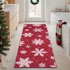Christmas Washable Area Rug, Non Slip Soft Snowflake Carpet, Low Pile Stain Resistant Bedroom Rug for Living Room, Nursery, Dining - 3 of 4