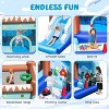 Costway Inflatable Bounce House Christmas Snowman Theme with Slide Ball Pit Basketball Rim with 680W Blower Carry Bag - 2 of 4