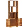 vidaXL Solid Reclaimed Wood Bookshelf with Cabinet and Compartments - 23.6"x13.8"x70.9" Retro Industrial Antique-Style Storage and Display Unit - 3 of 4