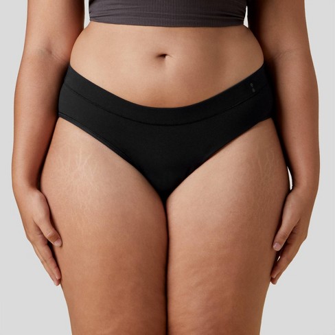 Thinx For All Women's Plus Size Super Absorbency Bikini Period Underwear -  Black 1x : Target