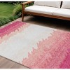 Blush Pink And Ivory Striped Washable Indoor Outdoor Area Rug - 2 of 4
