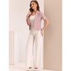 Allegra K Women's Regular Fit Shawl Collar Open Front Short Sleeve Work Office Suit Blazer - 3 of 4