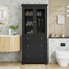 Rbied 30.1 in. W x 15.7 in. D x 70.1 in. H MDF Freestanding Linen Cabinet Tall Bathroom Cabinet with Adjustable Shelves - 2 of 4